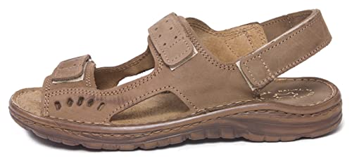 Ligpoll Leder Herren Sandalen Wanderschuhe Echtleder Sommerschuhe Sommer Bequeme mit Klettverschluss Outdoor Schuhe für Männer Outdoorsandalen Olivgrün 39 von Ligpoll