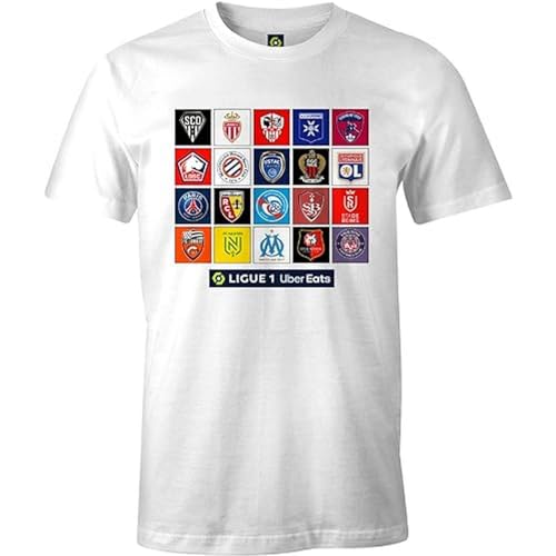 Ligue 1 Uber Eats Herren Meligf1ts018 T-Shirt, weiß, 56 von Ligue 1 Uber Eats