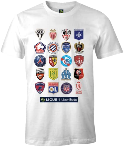 Ligue 1 Uber Eats Herren Meligf1ts020 T-Shirt, weiß, M von Ligue 1 Uber Eats