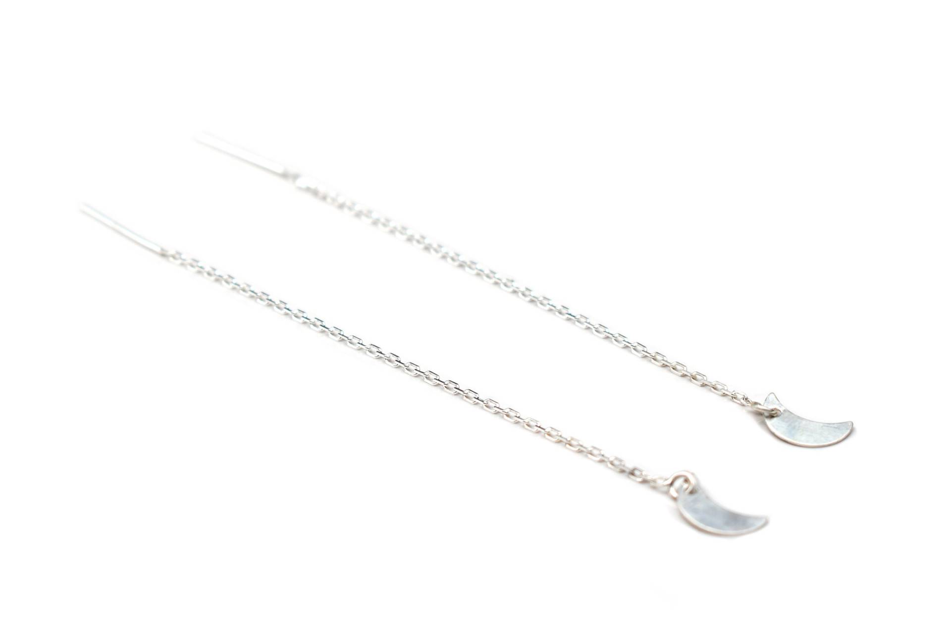 Faden Mond Ohrring - Sterling Silber Faden Mond Ohrring - Sterling Silber von LihikaiJewelry