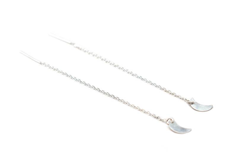 Faden Mond Ohrring - Sterling Silber Faden Mond Ohrring - Sterling Silber von LihikaiJewelry