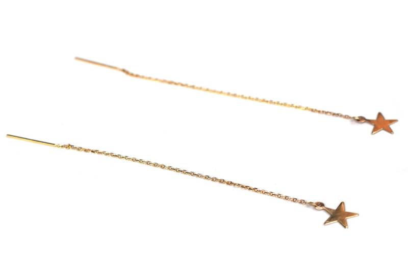 Faden Stern Ohrring - 14 K Massivem Gold Oder Sterling Silber Faden Stern Ohrring - 14 K Massivem Gold Oder Sterling Silber von LihikaiJewelry