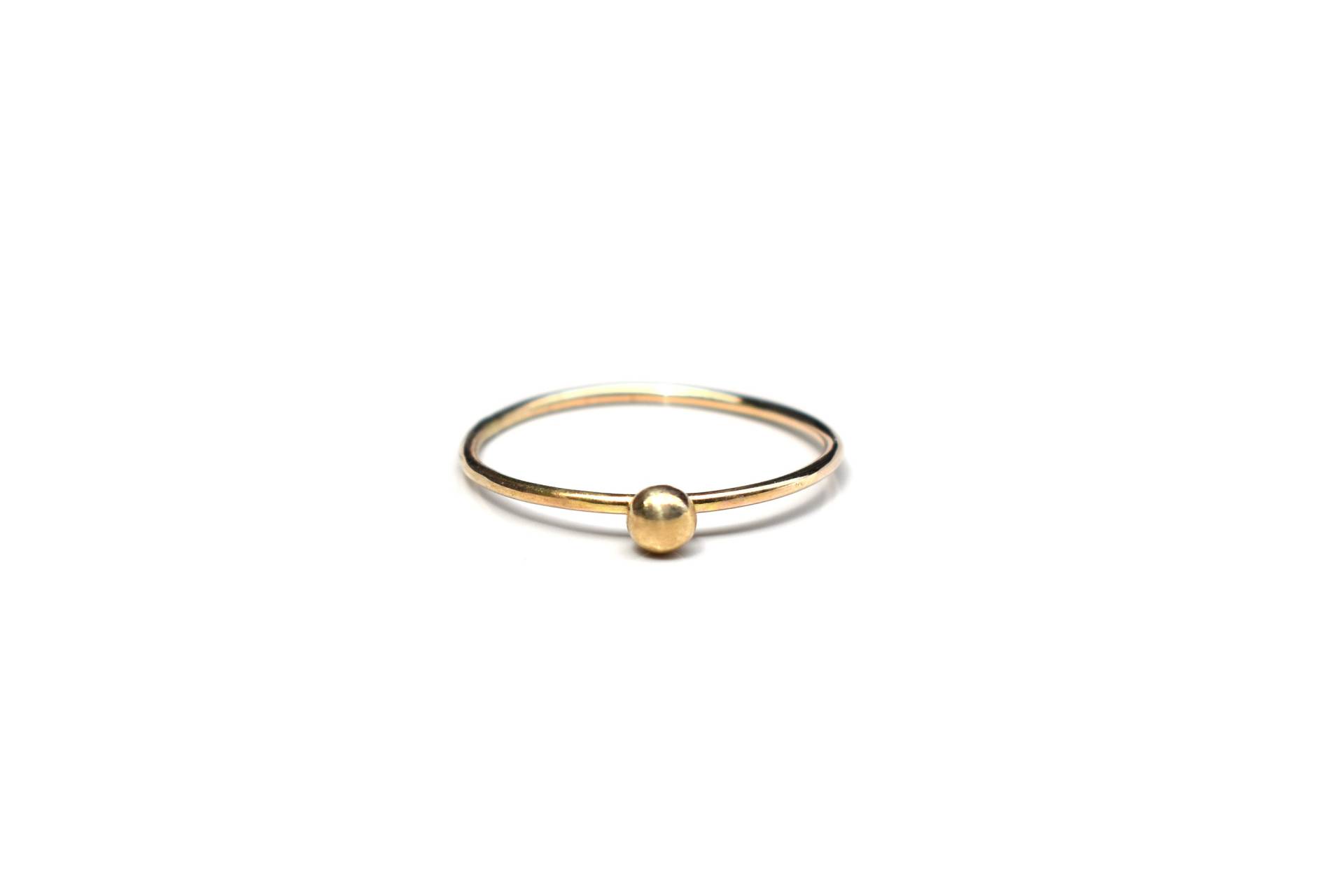 Kugel-Ring - 14 K Massives Gelbgold Oder Sterling Silber Kugel-Ring - 14 K Massives Gelbgold Oder Sterling Silber von LihikaiJewelry