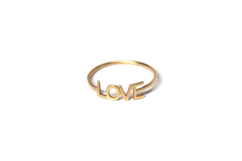 Love Ring - 14K Solid Gelb Love Ring - 14K Solid Gelb von LihikaiJewelry