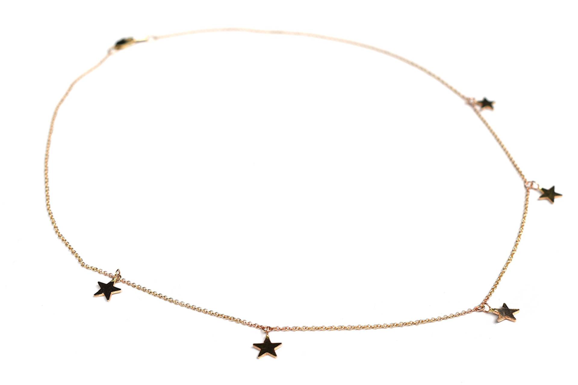 sterne Halskette - 14K Massives Gelbgold sterne Halskette - 14K Massives Gelbgold von LihikaiJewelry