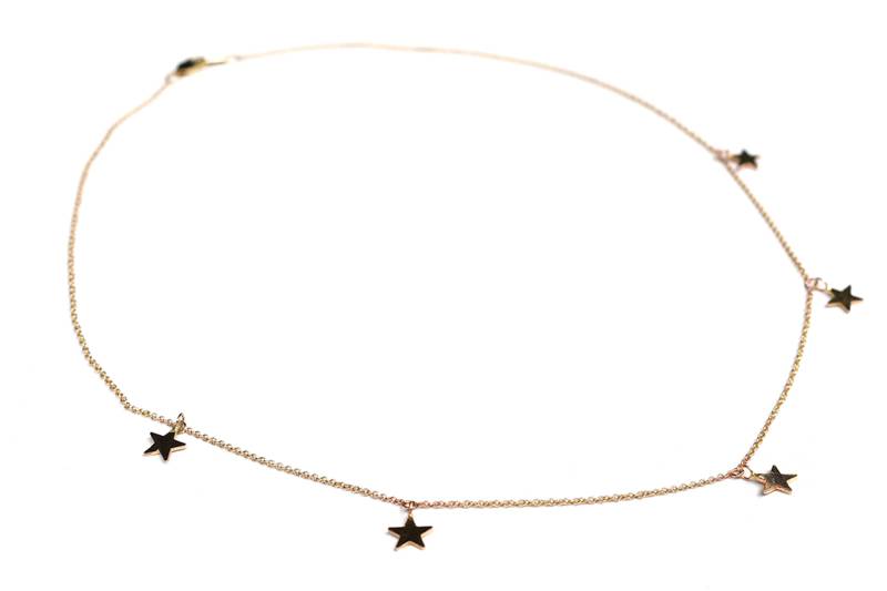 sterne Halskette - 14K Massives Gelbgold sterne Halskette - 14K Massives Gelbgold von LihikaiJewelry