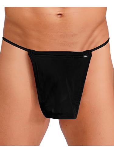 LiiYii Herren Japanischer Lendenschur String Tanga T-Rücken G-String mit Fundoshi Unterhose Lendenschurz Unterwäsche Sumo Slip Reizwäsche Dessous Schwarz XL von LiiYii