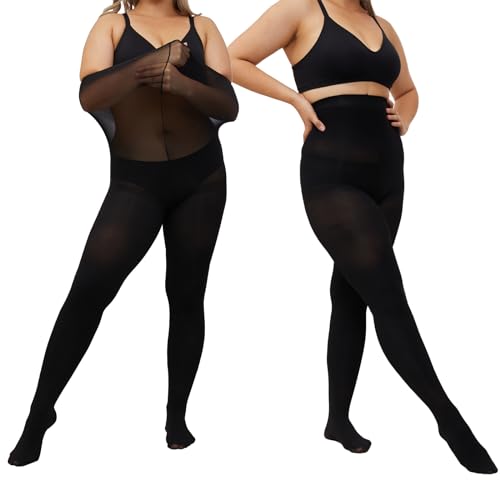 LiiYoang Strumpfhosen Damen Schwarz Blickdicht 40 Den M-4XL, 2er-Pack Große Größen Bauchweg Strumpfhose Reißfest (DE/NL/SE/PL, Alphanumerisch, M, L, Regular, Regular, Schwarz-UK) von LiiYoang