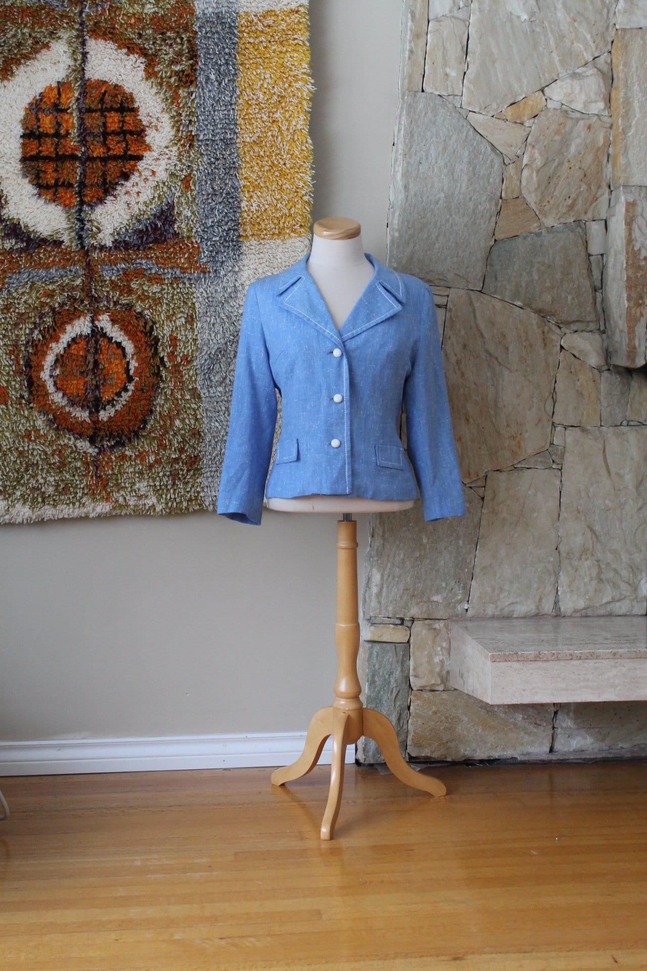 50Er 60Er Jahre Leinen Blazer Mod London Baumwoll Gemisch Kurze Anzugjacke Made in England von Liinaloom