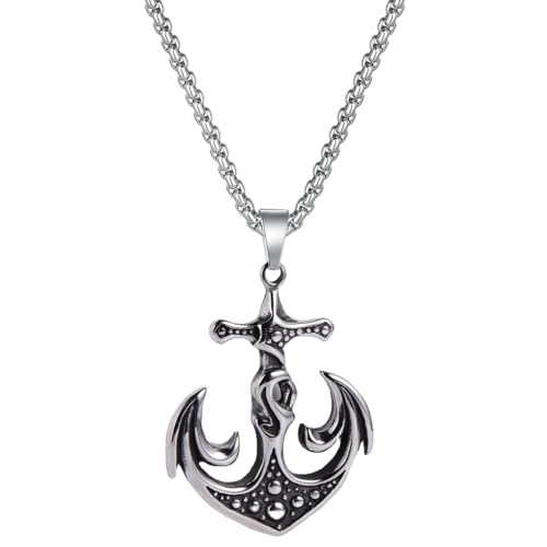 Liitata Anker Anhänger Halskette Nautisch Anchor Anhänger Kette Rock Gothic Punk Hip Hop Halsketten für Männer Frauen - Stil 1 Liitata Anker Anhänger Halskette Nautisch Anchor Anhänger Kette Rock Gothic Punk Hip Hop Halsketten für Männer Frauen - Stil 1 von Liitata