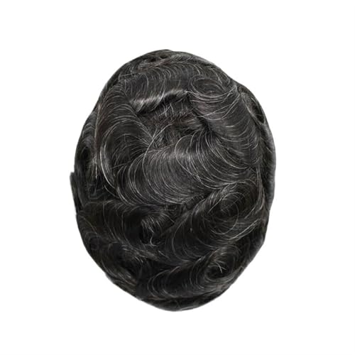 Herrenperücke 0,03 mm Untra dünne Haut Männerhaar-Toupet Männer Prothese Kapillare Remy Menschenhaar Natürliche Herrenperücken Protese Capilar Masculina glattes Haar(1B10#) von Lijiaxiuyc-101