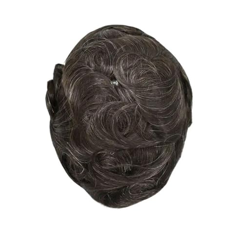 Herrenperücke 0,03 mm Untra dünne Haut Männerhaar-Toupet Männer Prothese Kapillare Remy Menschenhaar Natürliche Herrenperücken Protese Capilar Masculina glattes Haar(210#) von Lijiaxiuyc-101