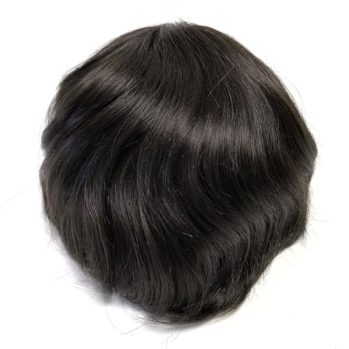 Herrenperücke 6 Zoll Männer Toupet Haar Prothese Spitze mit Pu atmungsaktiv 100% natürliche menschliche Haare Männer Perücke Systeme Perücke glattes Haar(7x9) von Lijiaxiuyc-101