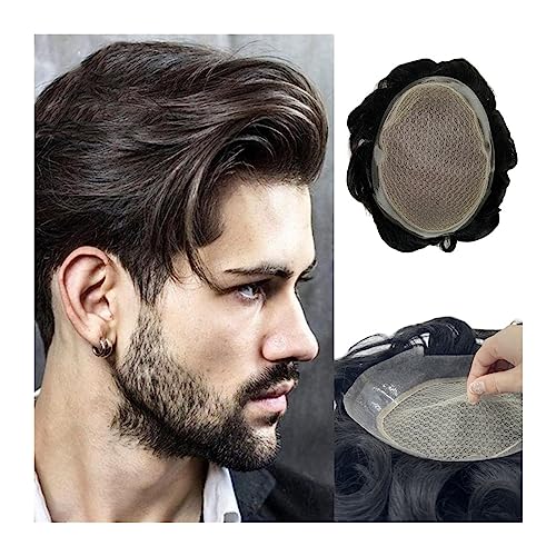 Herrenperücke Herren-Toupet Australien – Doppelschichtige Spitze mit PU-Basis, Perücke, 17,8 x 22,9 cm, atmungsaktive männliche Haarprothese, 130% Dichte, natürliches Echthaar, Systemeinheiten glatte Herrenperücke Herren-Toupet Australien – Doppelschichtige Spitze mit PU-Basis, Perücke, 17,8 x 22,9 cm, atmungsaktive männliche Haarprothese, 130% Dichte, natürliches Echthaar, Systemeinheiten glatte von Lijiaxiuyc-101