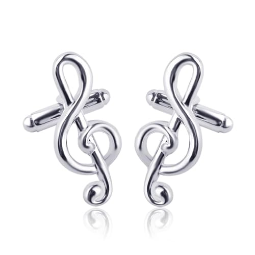 Lijiaxiuyc-101 manschettenknöpfe 1 Stück Herren-Manschettenknöpfe, versilbert, Musiksymbole, Hemd-Manschettenknöpfe, Herrenschmuck, Manschettenknöpfe, Hochzeitsknöpfe anstecknadel Herren Anzug von Lijiaxiuyc-101