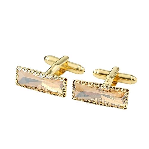 Lijiaxiuyc-101 manschettenknöpfe Blaue Kristall-Manschettenknöpfe for Herren, Business-Anzug, Hemd-Accessoires, Hochzeitsschmuck anstecknadel Herren Anzug(Champagne Color) von Lijiaxiuyc-101