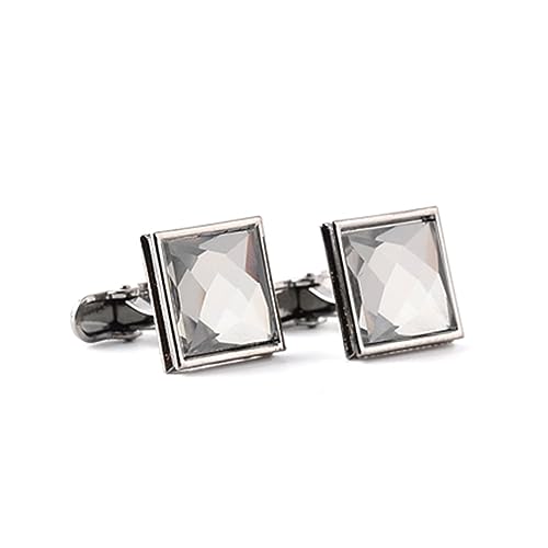 Lijiaxiuyc-101 manschettenknöpfe Damen Manschettenknöpfe weiß lila Kristall Manschettenknöpfe Hemd Frauen Hochzeit Manschettenknöpfe anstecknadel Herren Anzug(Weiß) von Lijiaxiuyc-101