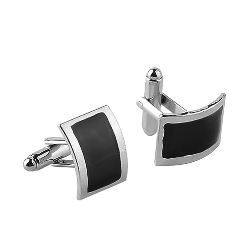 Lijiaxiuyc-101 manschettenknöpfe Herren-Hemd-Manschettenknöpfe, schwarzes Manschettenknopf-Zubehör mit quadratischem Knopf anstecknadel Herren Anzug(Rectangle) von Lijiaxiuyc-101