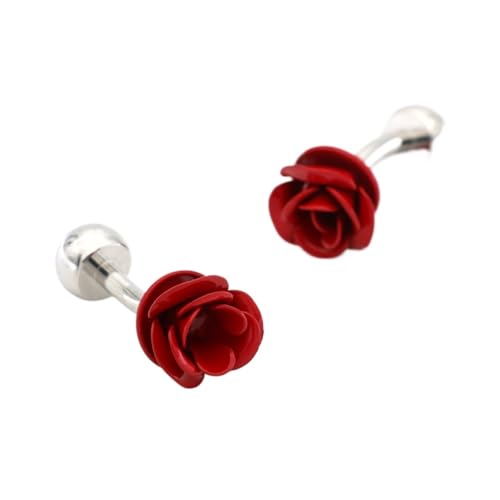 Lijiaxiuyc-101 manschettenknöpfe Romantische Schwarze rote Rose-Manschettenknöpfe, Valentinstag-Knopf-Manschettenknöpfe, Herren-Manschettenknöpfe anstecknadel Herren Anzug(Red) von Lijiaxiuyc-101