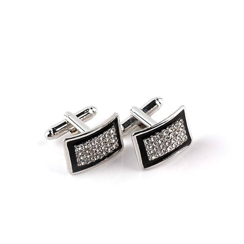 Lijiaxiuyc-101 manschettenknöpfe Rot/Schwarze Emaille-Strass-Manschettenknöpfe for Herren, Business-Hemd-Manschettenknöpfe, Knopfschmuck anstecknadel Herren Anzug(Schwarz) von Lijiaxiuyc-101