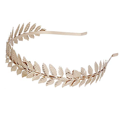 lijun Europäische griechische Göttin Stirnband Metallic Gold Silber Blätter Zweig Krone Haarband Hochzeit Braut Tiara Schimmer Haarschmuck von Lijun