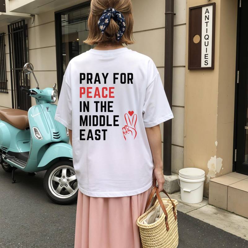 Pray For Peace in The Middle East T-Shirt, Prayer Anti War, World Peace, Gift For Eastern, Love, Unity von LikaDesignsCo