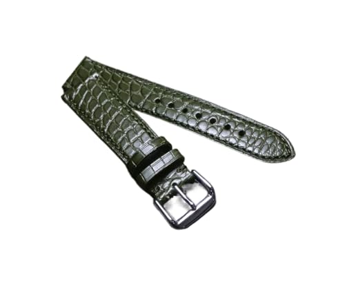 Likaixin19099 Handgefertigte Krokodilhaut echtes Leder -Uhrenbänder 12 16 mm 18 mm 20 mm 22 mm langlebiger Gurt Stahlstift Schnalle Handgelenksgürtel von Likaixin19099
