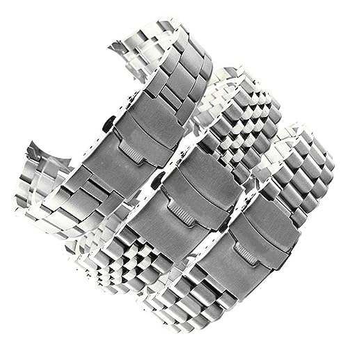 Likaixin19099 Solid 316L Edelstahl Watchband 18 19 20 21 22 23 24 28 28 30 mm gebogene Ende Watch Bandband Ersatz Armbänder Armband von Likaixin19099