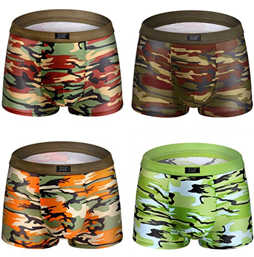 AiJump 4er Pack Herren Tarnung Basic Boxer Briefs Boxershort Baumwolle Unterhose Trunk Unterwäsche Locker Weiche Komfort Unterhose No-Fly Retropants Retroshorts AiJump 4er Pack Herren Tarnung Basic Boxer Briefs Boxershort Baumwolle Unterhose Trunk Unterwäsche Locker Weiche Komfort Unterhose No-Fly Retropants Retroshorts von LikeJump