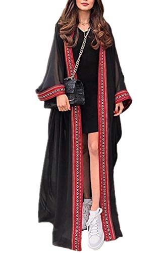 AiJump Damen Chiffon Bohemien Kaftan Übergröße Strandkleider Lang Kleid Kimono Badeanzug Cover Ups von LikeJump