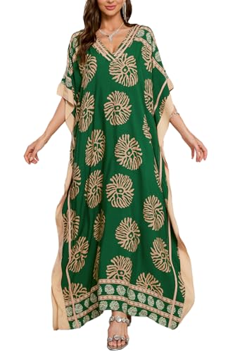 LikeJump Bohemian Cardigan für Damen Geräumiges Nachthemd Loungewear Strandkleid Überwurf Robe Kaftan Sarong Pareo von LikeJump