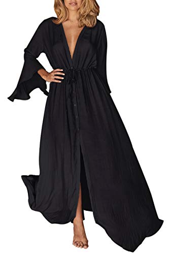 LikeJump Damen Bohemian Cardigan Kimono Badeanzüge Kaftan Bikini Cover Ups Langes Kleid Maxi Tops von LikeJump