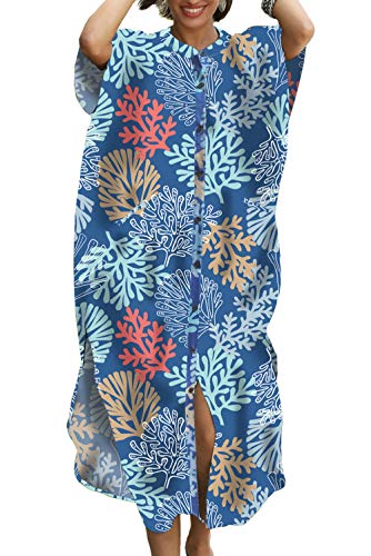 LikeJump Damen Bohemian Cardigan Kimono Badeanzüge Kaftan Bikini Cover Ups Langes Kleid Maxi Tops von LikeJump
