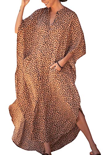 LikeJump Damen Bohemian Cardigan Kimono Badeanzüge Kaftan Bikini Cover Ups Langes Kleid Maxi Tops von LikeJump