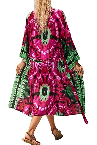 LikeJump Damen Bohemien Kaftan Übergröße Strandkleider Lang Kleid Badeanzug Cover Ups von LikeJump