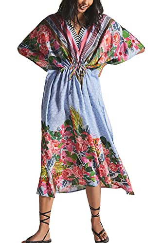 LikeJump Damen Bohemien Kaftan Übergröße Strandkleider Lang Kleid Badeanzug Cover Ups von LikeJump