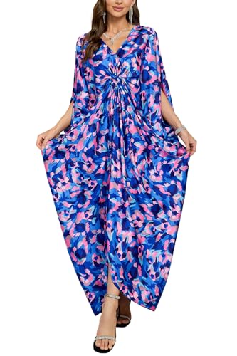 LikeJump Damen Bohemien Kaftan Übergröße Strandkleider Lang Kleid Badeanzug Cover Ups von LikeJump