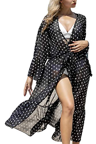 LikeJump Damen Bohemien Kimono Lang Kleid Kaftan Strandkleider Badeanzug Cover Ups von LikeJump