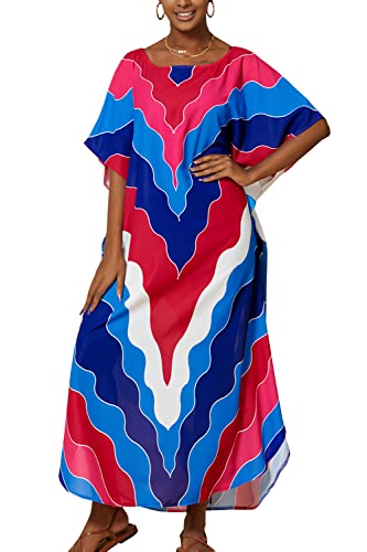 LikeJump Damen Bohemien Maxi Strickjacke Kaftan Übergröße Strandkleider Lang Kleid Kimono Badeanzug Cover Ups von LikeJump