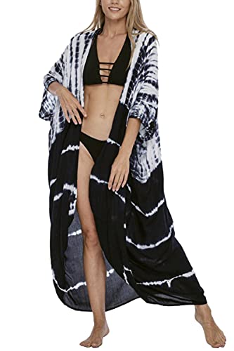 LikeJump Damen Bohemien V-Ausschnitt Kimono Maxi Kaftan Übergröße Strandkleider Kleid Badeanzug Cover Ups von LikeJump