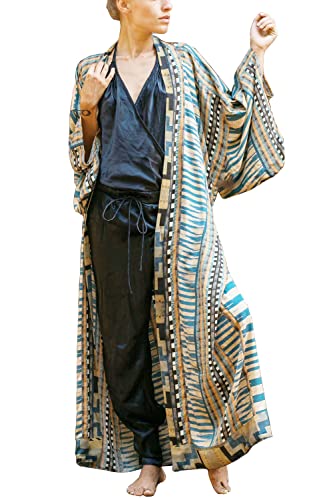 LikeJump Damen Bohemien V-Ausschnitt Kimono Maxi Kaftan Übergröße Strandkleider Kleid Badeanzug Cover Ups von LikeJump