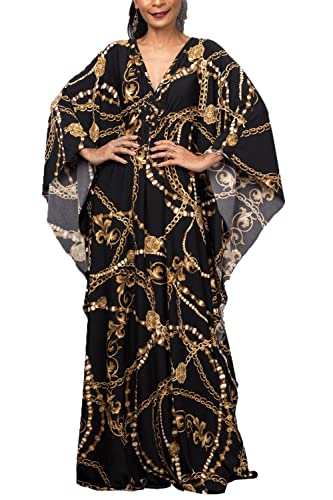 LikeJump Damen Boho Kimono Lang Kaftan Kleid Strandkleider Cardigan Pareo Bikini Cover Ups von LikeJump