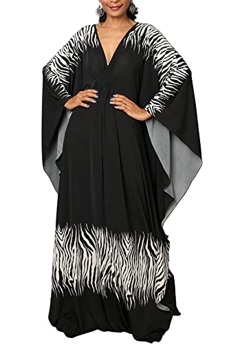 LikeJump Damen Boho Kimono Lang Kaftan Kleid Strandkleider Cardigan Pareo Bikini Cover Ups von LikeJump