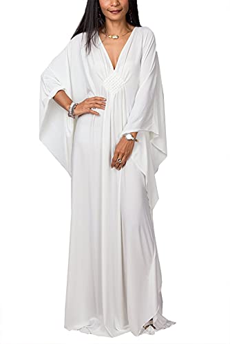 LikeJump Damen Boho Kimono Lang Kaftan Kleid Strandkleider Cardigan Pareo Bikini Cover Ups von LikeJump