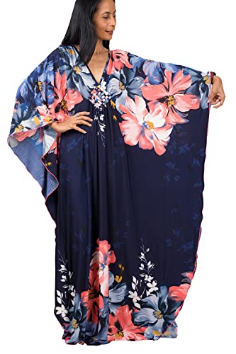 LikeJump Damen Boho Kimono Lang Kaftan Kleid Strandkleider Cardigan Pareo Bikini Cover Ups von LikeJump