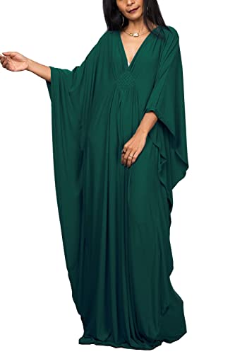 LikeJump Damen Boho Kimono Lang Kaftan Kleid Strandkleider Cardigan Pareo Bikini Cover Ups von LikeJump