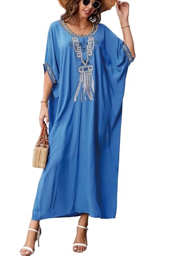LikeJump Damen Kimono Kaftan Strandkleid Lang Sommerkleid Cardigan Maxi Bikini Cover Up von LikeJump