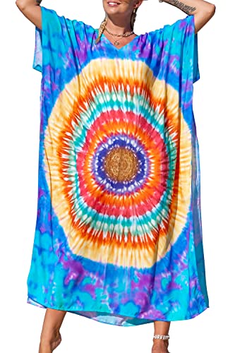 LikeJump Damen Morgenmantel Kaftan Kimono Homewear Bademantel Strand Maxikleid Bikini Cover Ups Tops von LikeJump