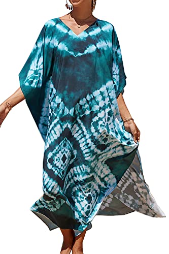 LikeJump Damen Morgenmantel Kaftan Kimono Homewear Bademantel Strand Maxikleid Bikini Cover Ups Tops von LikeJump