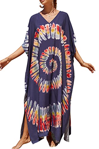 LikeJump Damen Morgenmantel Kaftan Kimono Homewear Bademantel Strand Maxikleid Bikini Cover Ups Tops von LikeJump